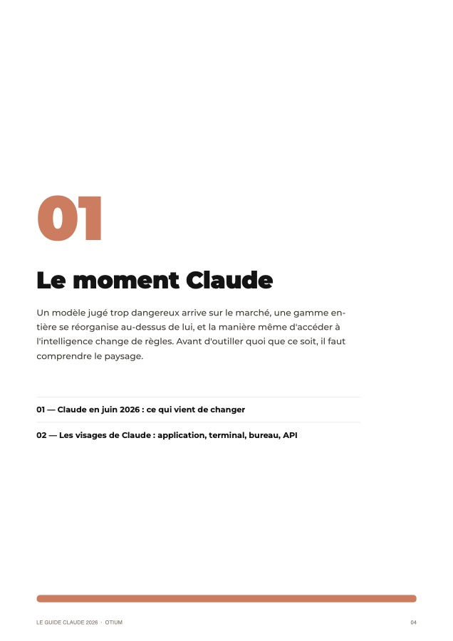 Extrait du guide : ouverture de la partie 1, Le moment Claude
